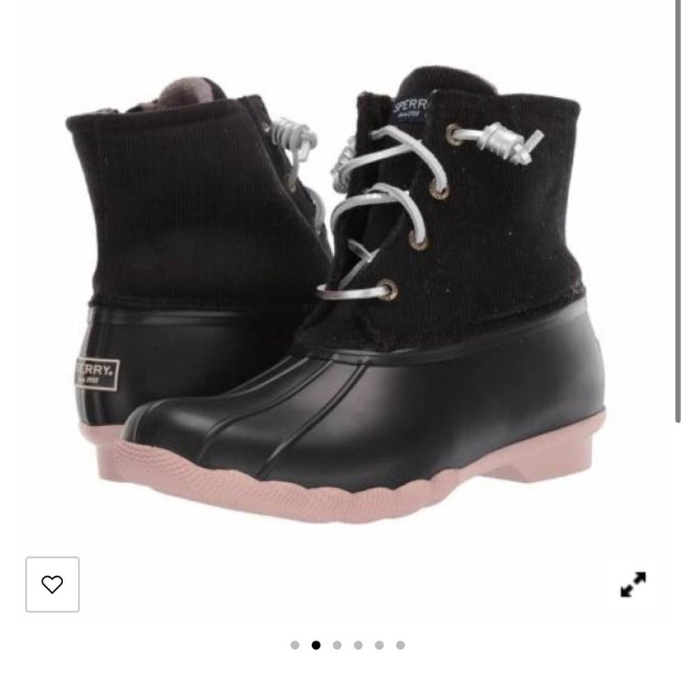 Sperry BRAND NEW ⚡️Women’s Saltwater cord black & pink duck/ rain boots size 7.5